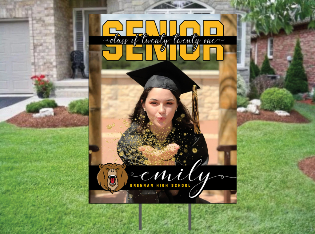 senior graduate yard signs and banners